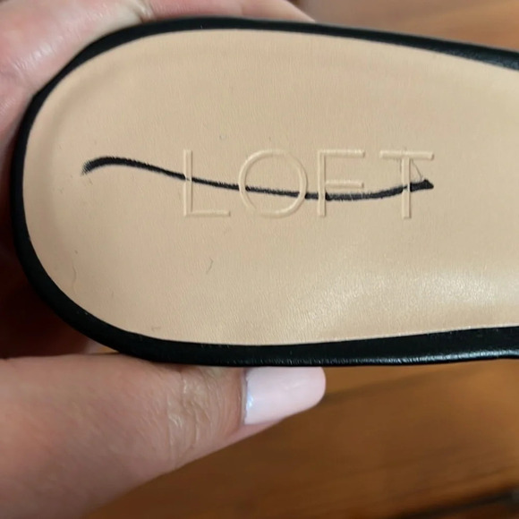 LOFT Open Toe Block Heel Mule Sandals in Black - Size 8.5 - Picture 10 of 12